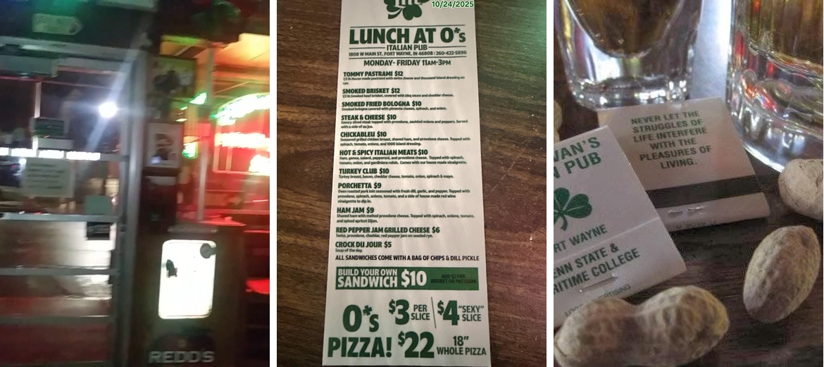O'Sullivan's Italian Pub Menu